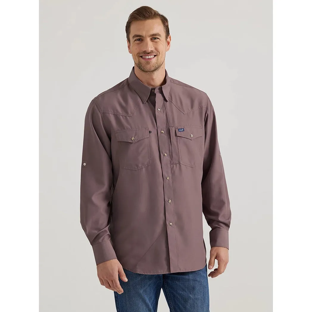 Wrangler Men's performance long sleeve in brown