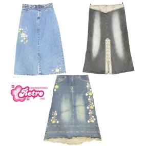 Y2K Britney Era Denim Maxi Skirts