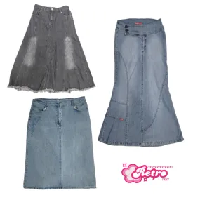 Y2K IT Girl Denim Maxi Skirts