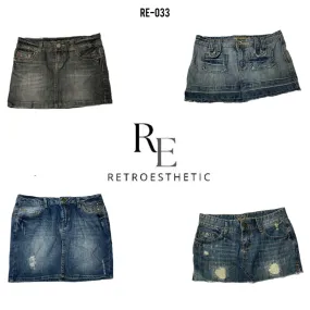 Y2k Paris Hilton Era Denim Micro Mini Skirts (RE-033)