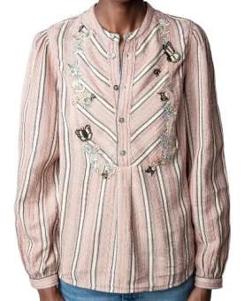 ZADIG & VOLTAIRE  |Stripes Casual Style Long Sleeves Cotton Shirts & Blouses