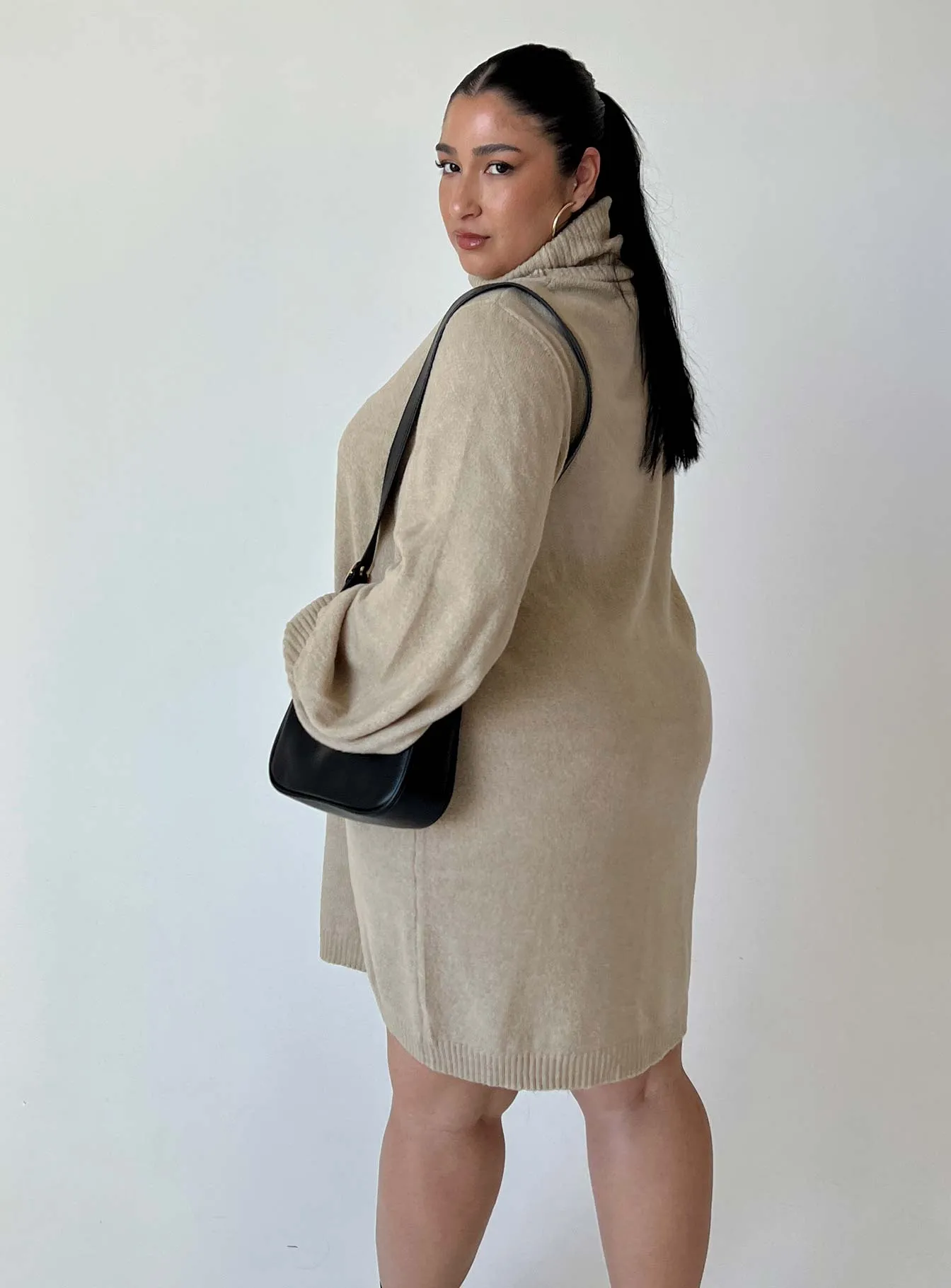 Zahara Mini Dress Beige Curve